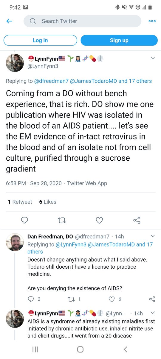 This person claiming to be a virologist attacked my DO degree & then proceeded to declare that HIV is harmless/AIDS isn't real. When asked to provide evidence that HIV PCRs are false + bc of other viruses & pregnancy she linked to the Abbott HIV PCR. Didn't go the way she wanted.