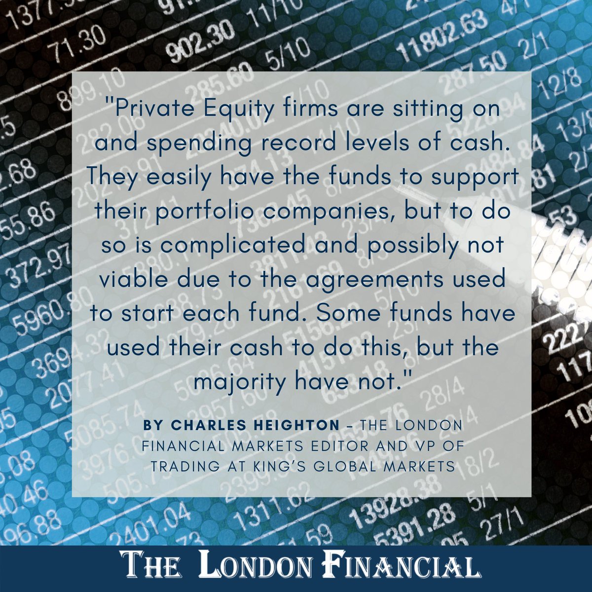 Our Markets Editor and VP of Trading at <a href="/Kings_Markets/">King's Global Markets - KGM</a>, <a href="/CharlesHeighton/">Charles Heighton</a> shares his views on the Treasury's decision to allow private equity portfolio companies to access government-backed loans to weather the pandemic downturn.

thelondonfinancial.com/post/private-e…

#business #privateequity