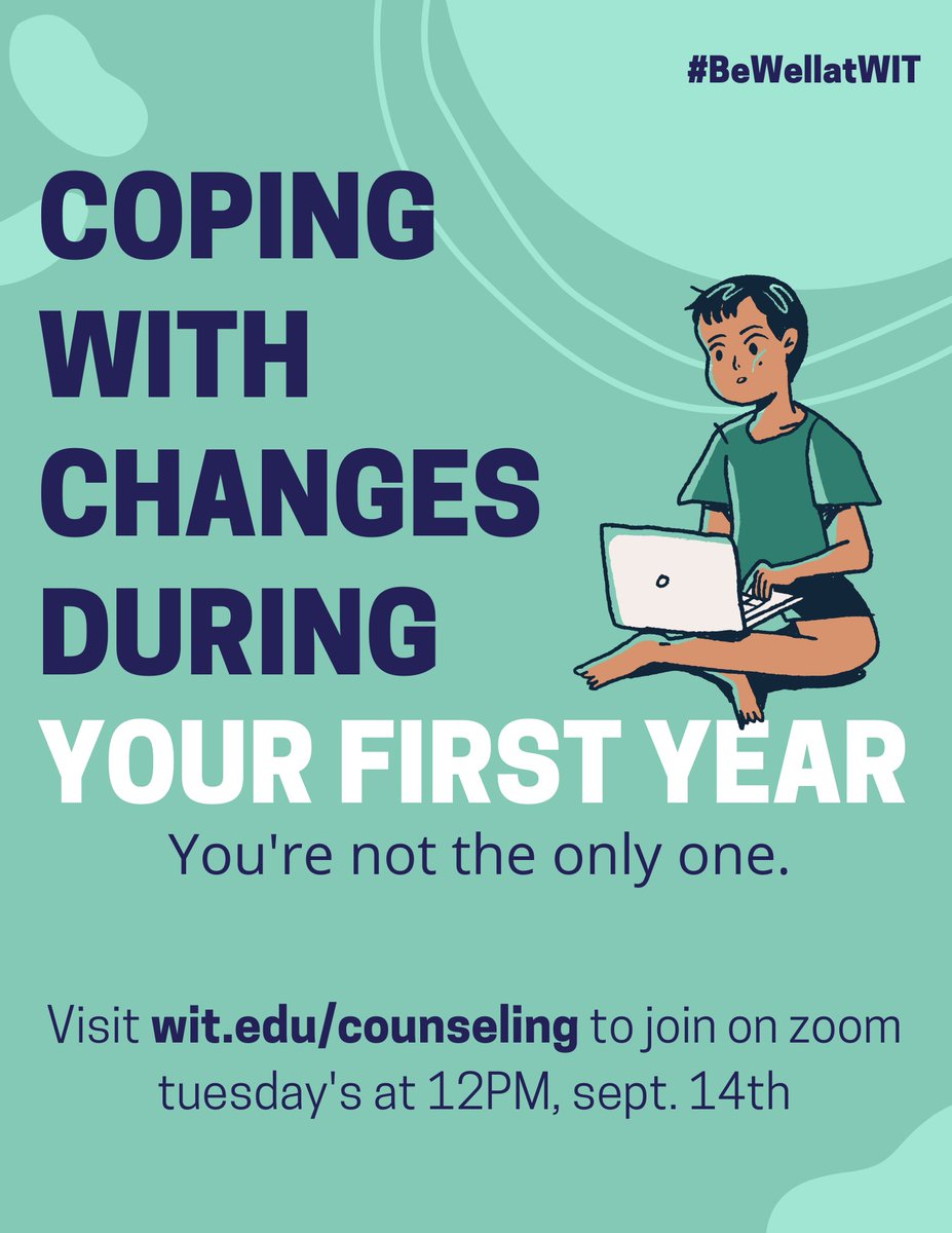 Witwellness's tweet image. “The art of life lies in a constant readjustment to our surroundings.” - Kakuzō Okakura. Constant change is necessary in order to grow. Learn about coping with change every Tuesdays at 12pm! Visit ow.ly/vCQB50ByWCi to join! #copingwithchange #firstyearstruggles #BeWellatWIT