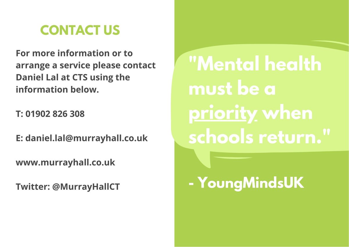 MurrayHallCT's tweet photo. We have a range of supportive services for mental health and emotional well-being available during these crucial times of TRANSITION. Can be accessed for schools, CYP providers and workplaces ๐ #BreakingBarriers #MurrayHall https://t.co/T3wfy2NCpS
