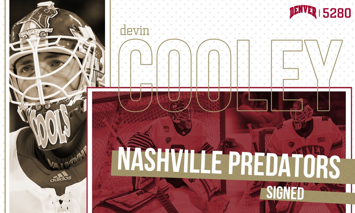 Devin Cooley has signed a two-year, entry-level deal with the <a href="/PredsNHL/">Nashville Predators</a> 👏

bit.ly/36lhznZ | #PioneerTogether