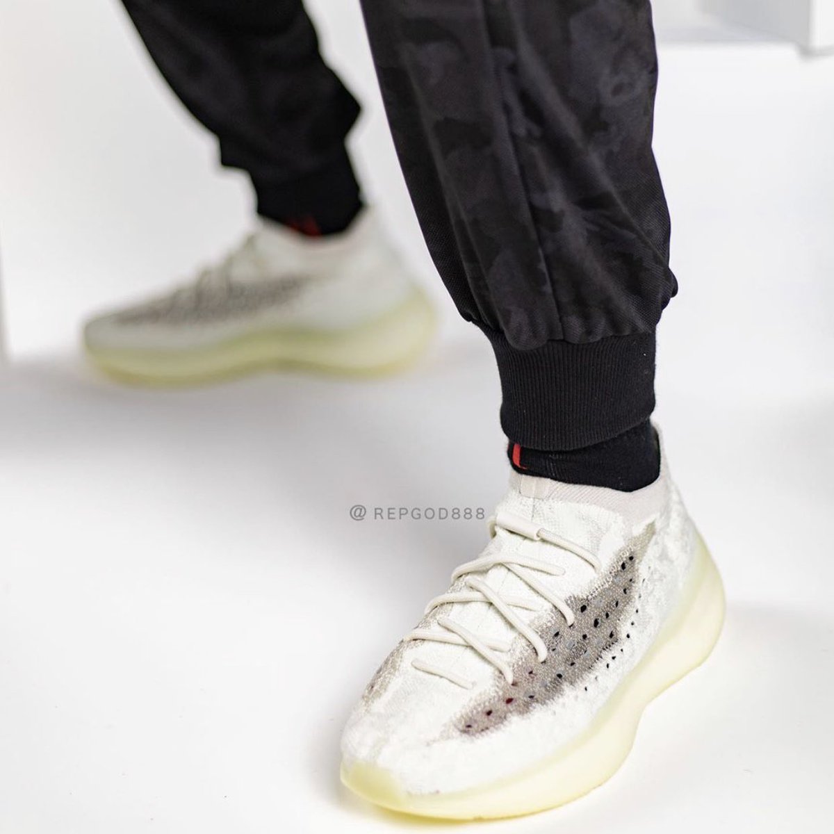 yeezy boost 380 calcite glow on feet