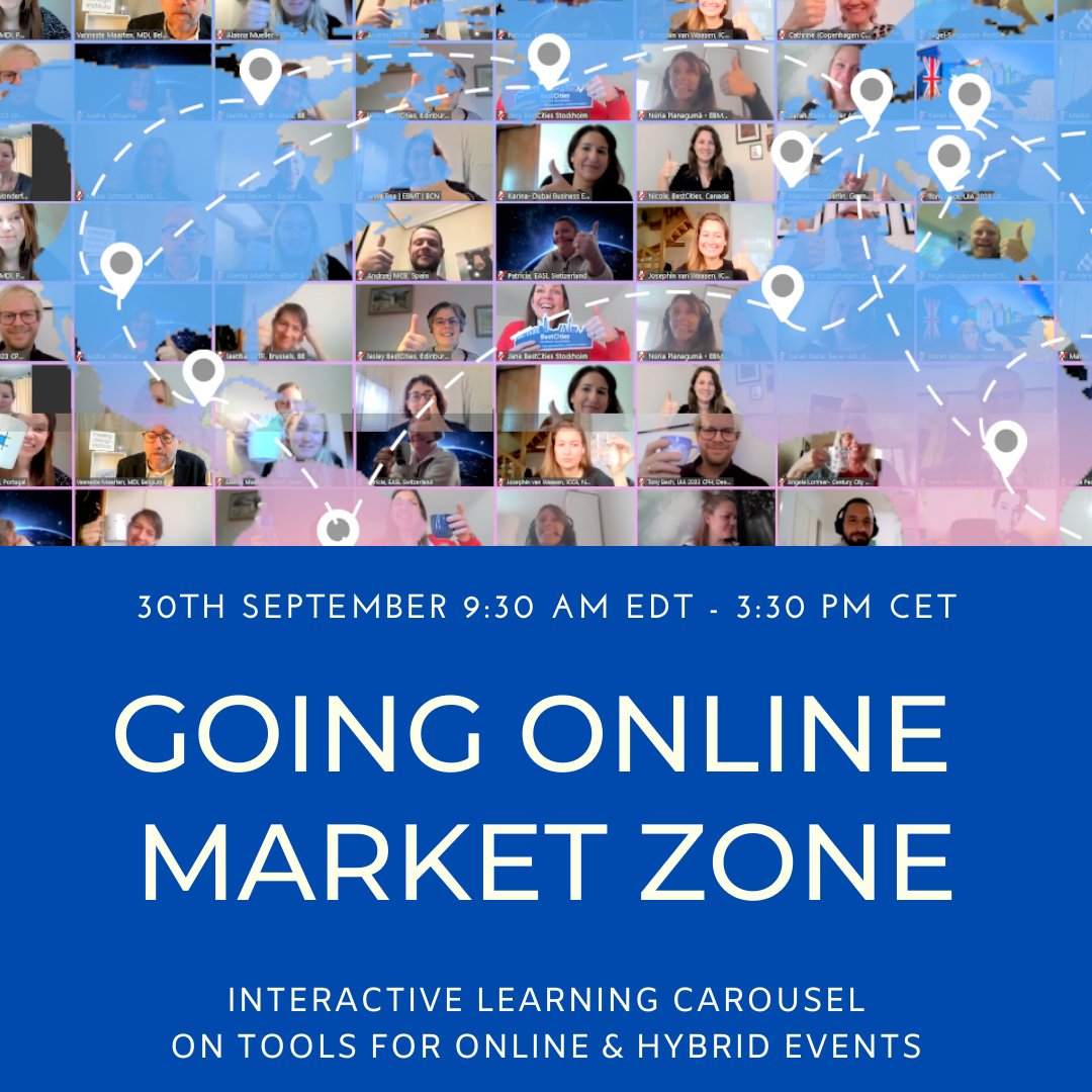 Looking for tools for your #onlinemeetings #hybridmeetings? Join us tomorrow at the Going Online Market Zone. Register now for free: ow.ly/5GiD50BErge
