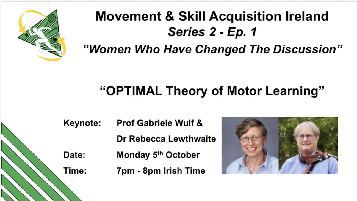 MSAIreland's tweet photo. 🚨 Registration Now Open 🚨
Click the link below to register for our upcoming #MSAI2020 webinar on Monday 5th October 7pm Irish Time with Prof Gabriele Wulf and Dr Rebecca Lewthwaite on the OPTIMAL Theory
https://t.co/IP207ubwof
#20x20 #CantSeeCantBe https://t.co/B0Y0w3bdXy