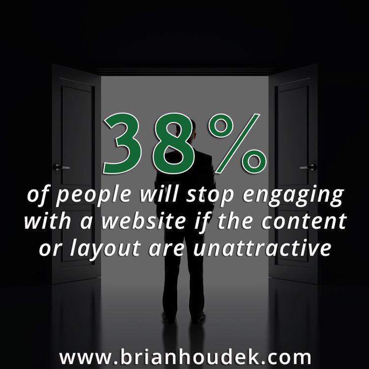 38% of people will stop engaging with a website if the content or layout are unattractive. I can help. brianhoudek.com

#WebDesign #SEO #BataviaIL #GenevaIL #SaintCharles #AuroraIL #Naperville #GlenEllyn #Wheaton