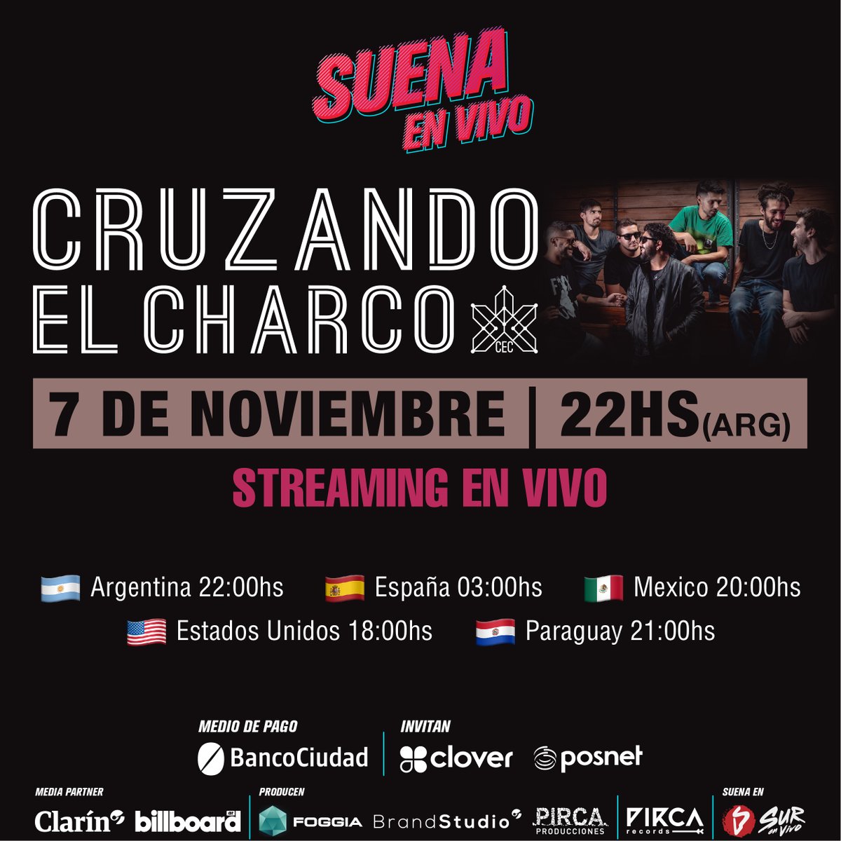 ticketflashok's tweet photo. ¡ @ElCharcoLaPlata se suma a los shows de #SuenaEnVivo ! La banda platense nos viene a traer su Montaña rusa emocional a los escenarios de @surenvivo 🔥🤘🏻 
¿Cuando? El sábado 7 de noviembre a las 22 hs 
Conseguí tus entradas vía https://t.co/pu2vW9zXUb https://t.co/8xMT4sObhr
