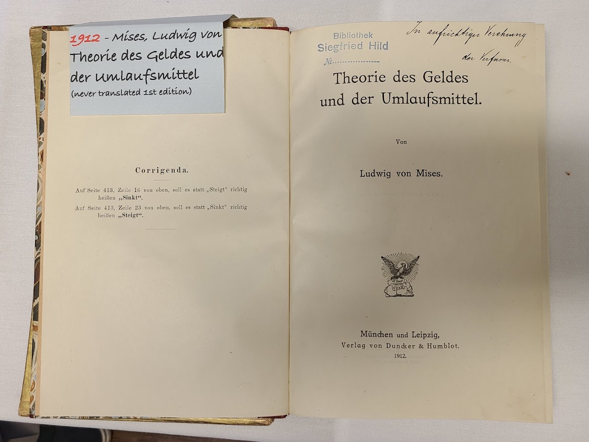 At age 30, Mises wrote Theorie des Geldes und der Umlaufsmittel. The book, translated into Theory of Money and Credit, integrated money and banking into the Mengerian theory of value and prices. It still remains one of the most significant works in the Austrian tradition.