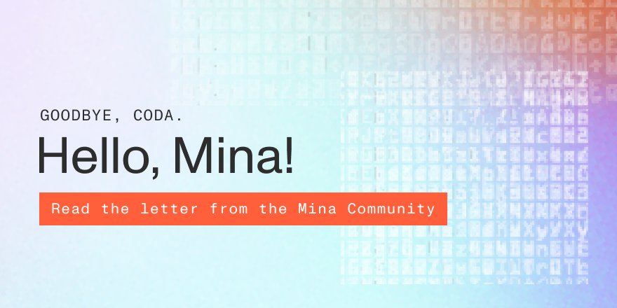 1/ Coda has relaunched as Mina - the world's lightest blockchain, powered by participants. This process, started after a trademark lawsuit by R3, was challenging, but we're stronger as a result. Read what our community had to say to R3: bit.ly/MinaLettertoR3