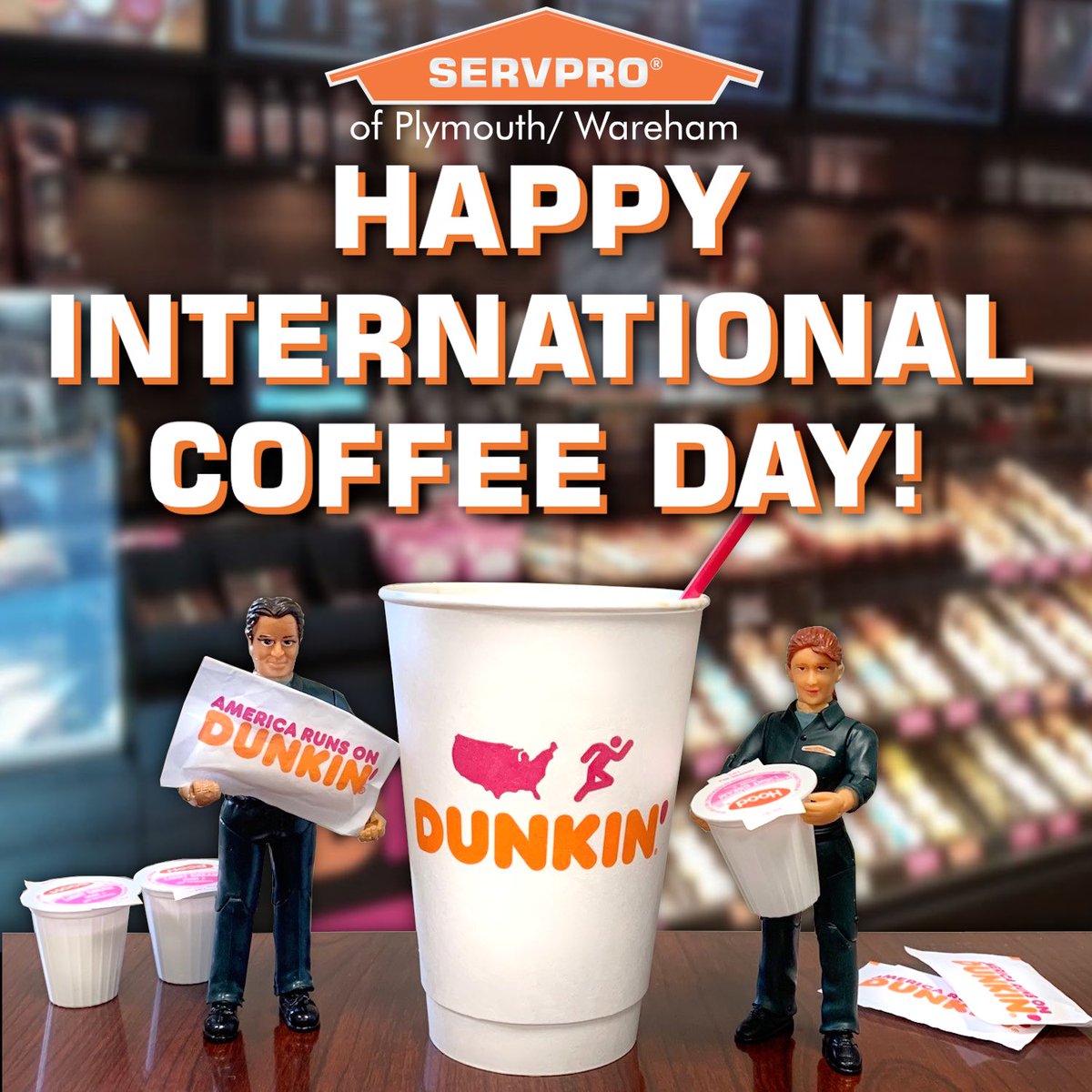 HAPPY INTERNATIONAL COFFEE DAY!☕️

🏃🏼Run on down to <a href="/dunkindonuts/">Dunkin'</a> and get yourself a FREE coffee! Stormy and Blaze are sharing a “medium hot extra extra”.

How do you take your coffee? ☕️🧡

#NationalCoffeeDay #CoffeeDay #Dunkins #SERVPRO #SERVPROPlymouth #RunsOnDunkins