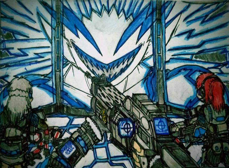 Endm0st2110AD's tweet photo. https://t.co/zE70RDtS0K

Agent Neonstorm &amp; his squads arrived at Secret Bunker for arresting Demerzel 

(This artwork is based on RP between me and my friend @WindyBirdID)

#OriginalCharacter #FirstpersonPOV #Traditionalart #GUNVOLT #LuminousAvengeriX #ガンヴォルト #白き鋼鉄のＸ https://t.co/0Mbm3dEoM6