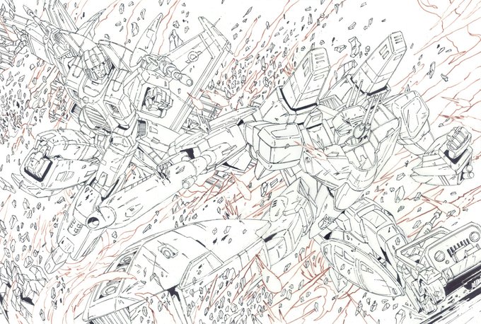 描きたいものいっぱいあったけど今月は仕事の方に熱が入ってしまって全く描けなかった;
初代玩具版ジェトファVSスタスクは現在塗り中です?! 
#今月描いた絵を晒そう 