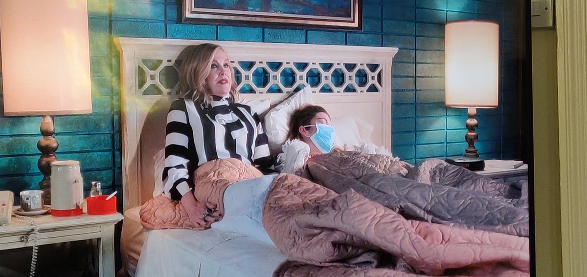 n8overn8's tweet photo. Alexis Rose, (initially) one of the most self centred characters on TV, wears a mask when sick so she doesn't infect others. Please be a little more Alexis. #SchittsCreek https://t.co/HTTXYNyCts
