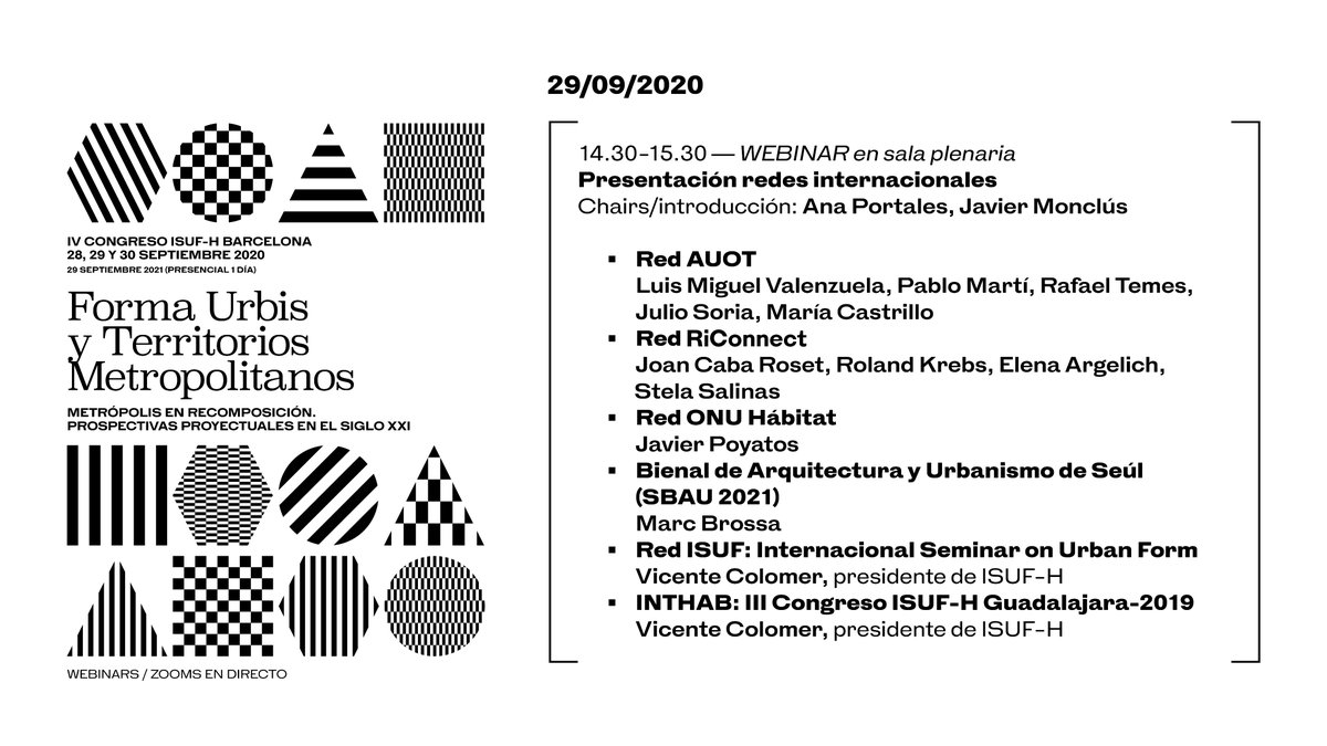 Getting ready for the #RiConnect presentation at the <a href="/isuf_h/">Congreso ISUF-H</a> seminar. See you in a little while! congres.manners.es/ISUF-H/mostrar…
#ISUFh #urbanism #BetterCities #RethinkingInfrastructure
