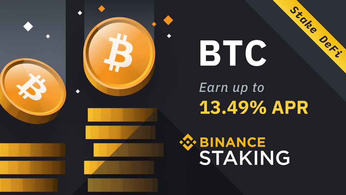 BTC #DeFi Staking Products Available With Up To 13.49% APR on #Binance ➡️  https://t.co/nbFw5cyqj8
