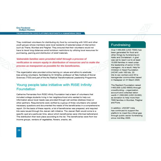 TheSSEIndia's tweet image. We are proud to share that our fellow @Bhupend93825283 Founder @resilient_the got featured in the coffee table booklet of @UNICEF for their work during COVID-19 where they partnered with #JeevanRath initiative coordinated by @UNICEF &amp;amp; @RISEInfinityF with 55 other partners.