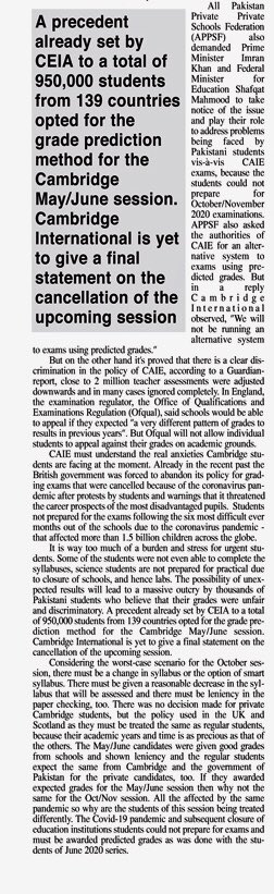 Kashif_mirza1's tweet photo. My today Article at Daily Times!
CAIEβs students must be awarded predicted grades! By Kashif Mirza https://t.co/9WQEQXWnRH