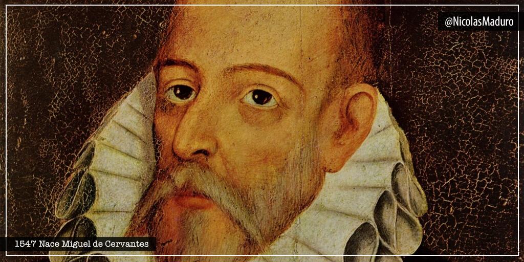 Celebramos 473 años del natalicio del gigante de la literatura mundial, Miguel de Cervantes Saavedra. Un genio que le regaló a la humanidad la obra “Don Quijote de la Mancha”, fundamental para todos los que amamos las letras. Desde Venezuela, honraremos por siempre su legado. https://t.co/CpUVoYLJwp