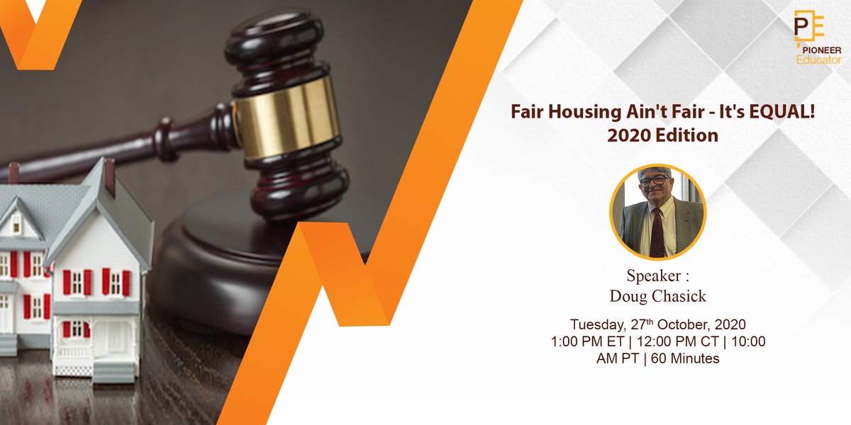 Pioneereducator's tweet photo. #Housing @aptdoctor  #construction #fair #housing #fair #webinars #learningenhancer #pioneereducator
𝐣𝐨𝐢𝐧 𝐚 𝐰𝐞𝐛𝐢𝐧𝐚𝐫:- "Fair Housing Ain't Fair - It's EQUAL! 2020 Edition"
🗓 October 27, 2020
𝐑𝐞𝐠𝐢𝐬𝐭𝐞𝐫 𝐍𝐨𝐰 : https://t.co/AHJw7AqqPb https://t.co/h8O2MfUx8b