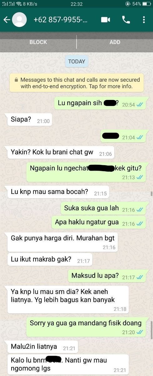 Namun bukan sambutan baik justru dia malah mengatai saya murahan dan tidak punya harga diri. Bahkan berani mengatur saya padahal saya jelas jelas sudah punya pacar.