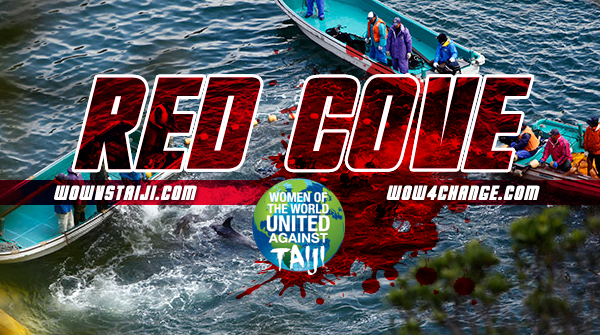 RED COVE #Taiji is stained with the blood of dolphins today #WOWvTaiji #Taiji website: wowvstaiji.com