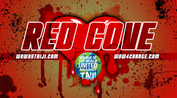 Red Cove - Dolphin lives were lost today in the Cove, slaughtered by hunters, the sea runs red with blood #WOWvTaiji #Taiji website: wowvstaiji.com