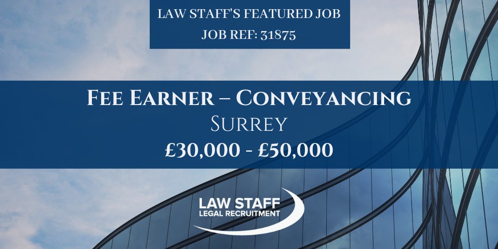 LawStaffLegal's tweet photo. #Conveyancing #FeeEarner sought for a progressive practice based in #Surrey!
Contact Charlotte @CWLawStaff:
π 01954 208 061
π» cwaters@law-staff.co.uk
Or visit our website: https://t.co/Z8CjSrELIp
#law #legal #lawyer #Surreyjobs #jobopening #recruitment https://t.co/fMeOXYKSKH