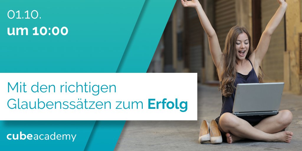 Cubeacademy1's tweet photo. Yes, you can! Erkenne, was dich bremst – und antreibt. 
Durchstarten mit dem neuen #onlineseminar #cubeacademy #kostenlos am 1.10. um 10 Uhr
Hier anmelden: 
https://t.co/VWnvoNkj3Z https://t.co/aV2hYueJST