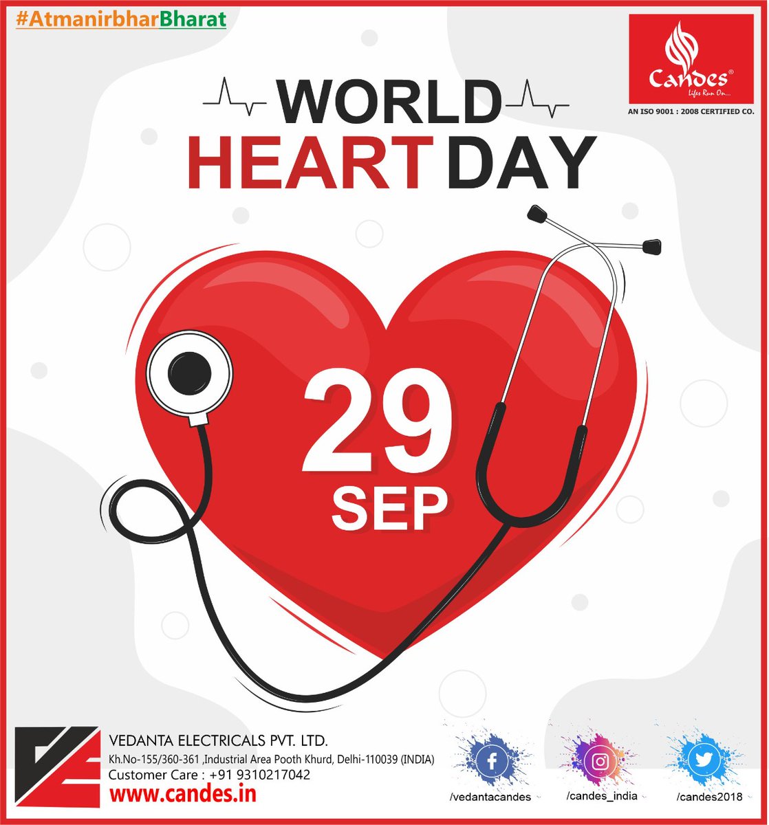 Candes2018's tweet photo. Don't let cardiovascular diseases ruin your life, stay happy and healthy. Happy World Heart Day. Stress and tension is the root cause of all kinds of cardiovascular diseases. So stay happy and keep on smiling #Candes https://t.co/FO1jbot6RJ