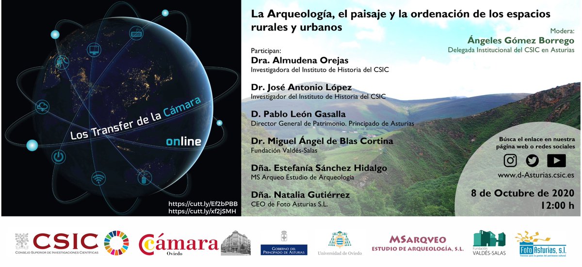 CSICasturias's tweet photo. #transferdelacamara Online: 𝗟𝗮 𝗔𝗿𝗾𝘂𝗲𝗼𝗹𝗼𝗴𝗶́𝗮, 𝗲𝗹 𝗽𝗮𝗶𝘀𝗮𝗷𝗲 𝘆 𝗹𝗮 𝗼𝗿𝗱𝗲𝗻𝗮𝗰𝗶𝗼́𝗻 𝗱𝗲 𝗹𝗼𝘀 𝗲𝘀𝗽𝗮𝗰𝗶𝗼𝘀 𝗿𝘂𝗿𝗮𝗹𝗲𝘀 𝘆 𝘂𝗿𝗯𝗮𝗻𝗼𝘀
🗓️jueves, 8 de octubre
⏰12:00
💻Zoom: https://t.co/icUnf589Hr
💻YouTube: https://t.co/W7SM8rN18h https://t.co/v5LoAfCGqK