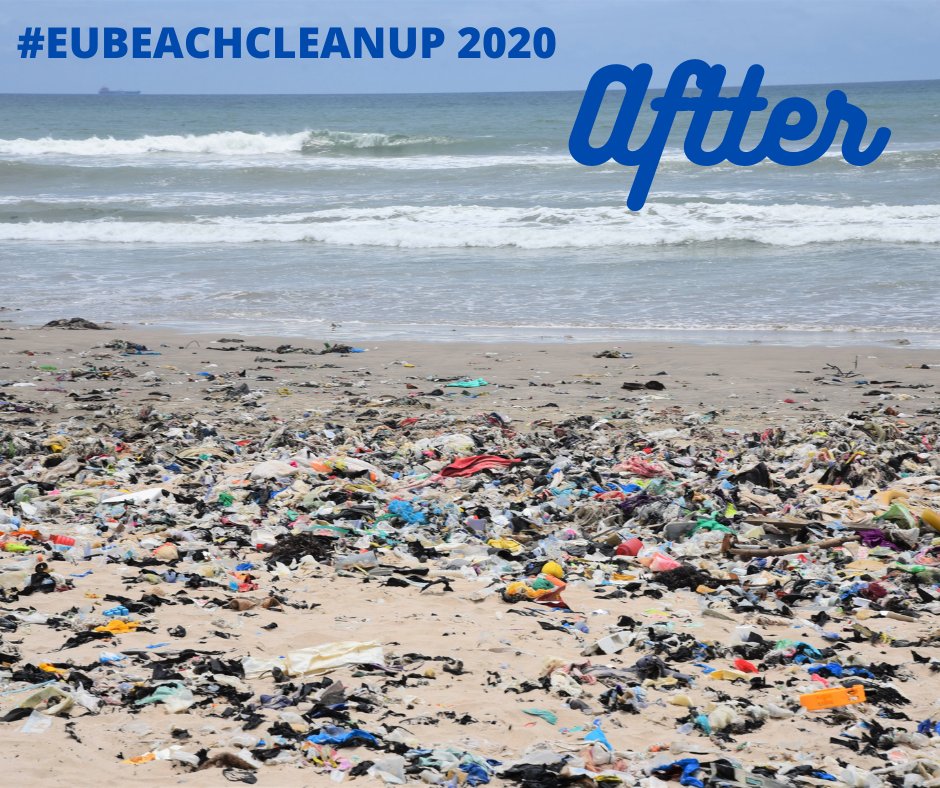 220 volunteers collected around 5,3 tons of #waste at the <a href="/rmuofficial/">Regional Maritime University</a> at the #EUBeachCleanup: 
4.1 tons #plastics;
160 kg water sachets, 
400 kg  #ewaste; 
560 kg #textiles; 
194 kg shoes, 
42 tyres
Unfortunately, many waste was left behind. Check for yourself in the pictures!