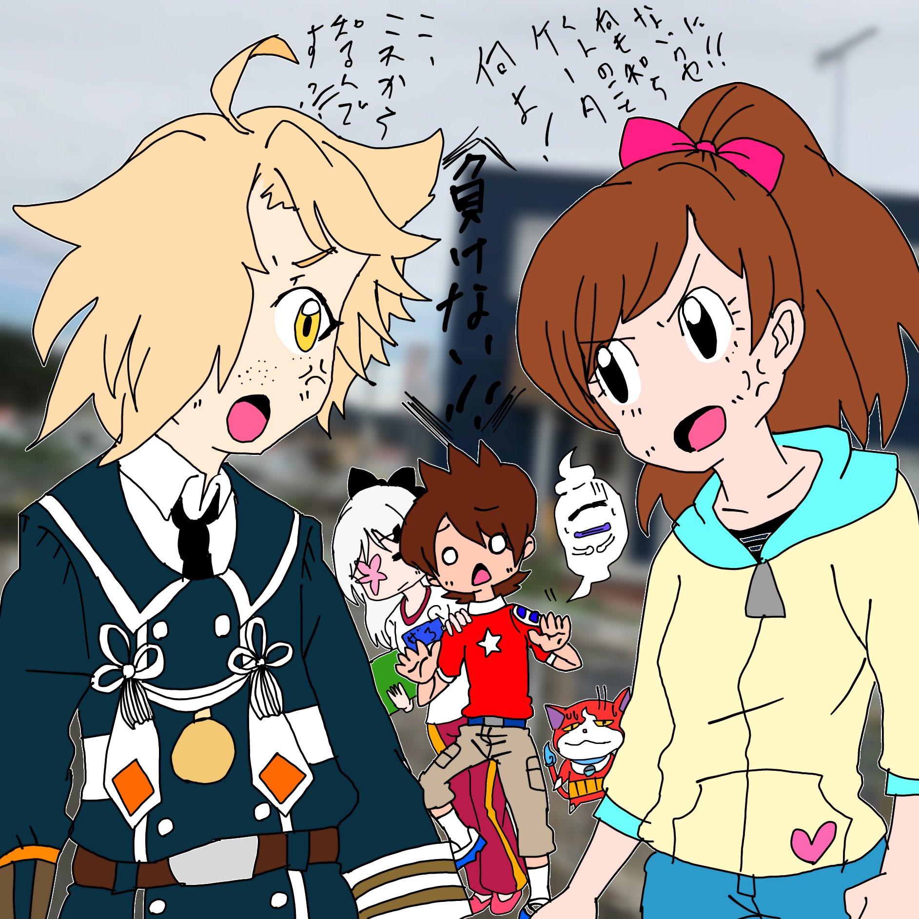 Sanginawowwow Ibispaint コラボイラスト 刀剣乱舞 妖怪ウォッチ Dod3 T Co Ozm12a5uc2 Twitter