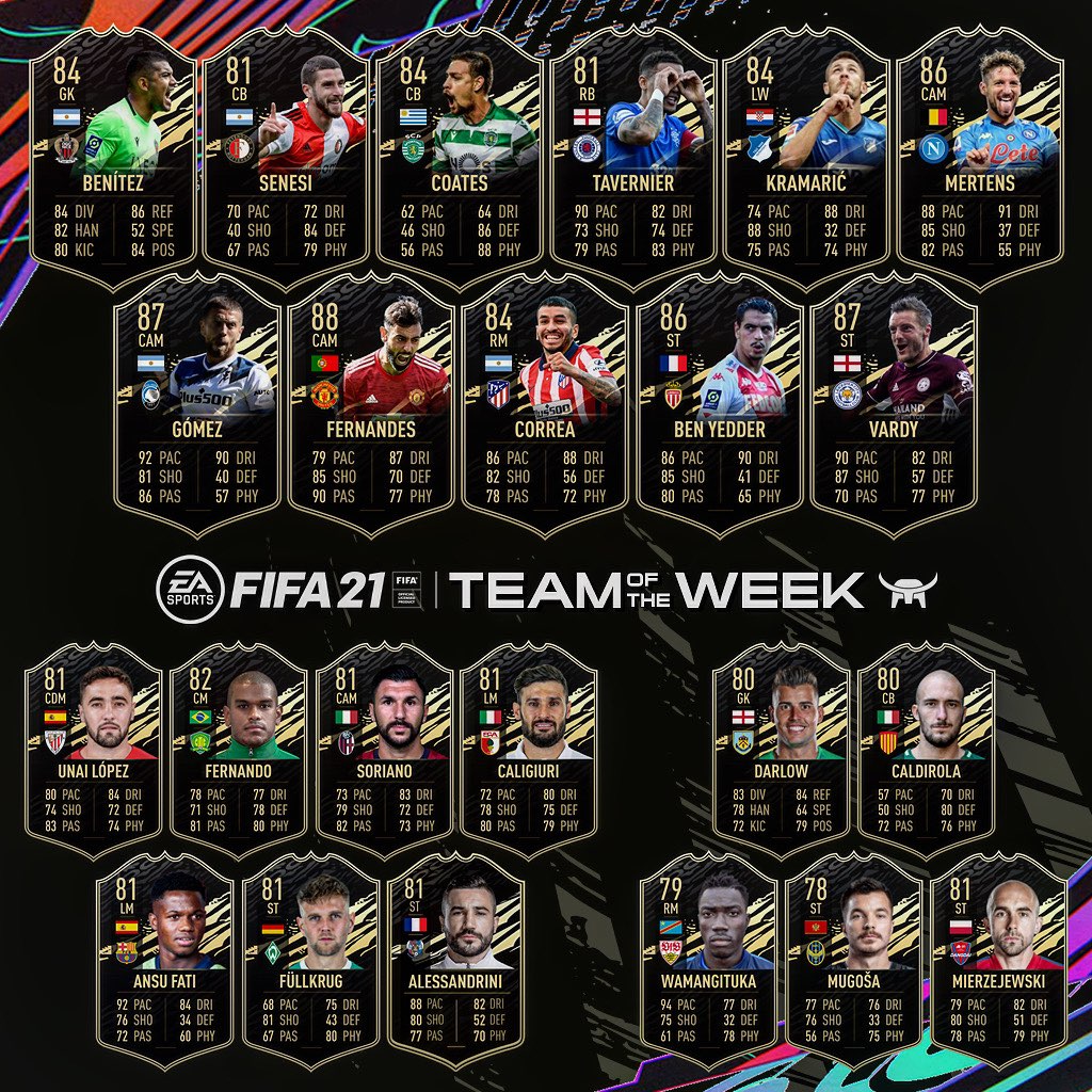 TheBulTrader's tweet photo. My #TOTW1 prediction featuring ๐ต๐น Fernandes, ๐ซ๐ท Ben Yedder and ๐ด๓ ง๓ ข๓ ฅ๓ ฎ๓ ง๓ ฟ Vardy.
The new TOTW will be announced at 6 PM UK time on Wednesday.
Join my Discord server! https://t.co/n0sLiXasj3
#FIFA #FIFA21 #FUT #FUT21 #FIFAUT #FIFAUT20 #FIFARatings #OTW #TOTW #WebApp #EAPlay https://t.co/TZ0KhrBGev