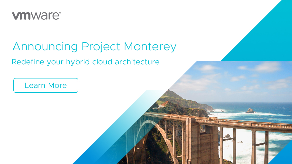 VMwarevSphere's tweet photo. 📢 #VMworld 2020 Announcement 📢

To continue to the re-architecture started by Project Pacific, we're announcing #ProjectMonterey – this time focused on hardware architecture! Details: https://t.co/sWxzvfreuh https://t.co/XJP7CYPCPC