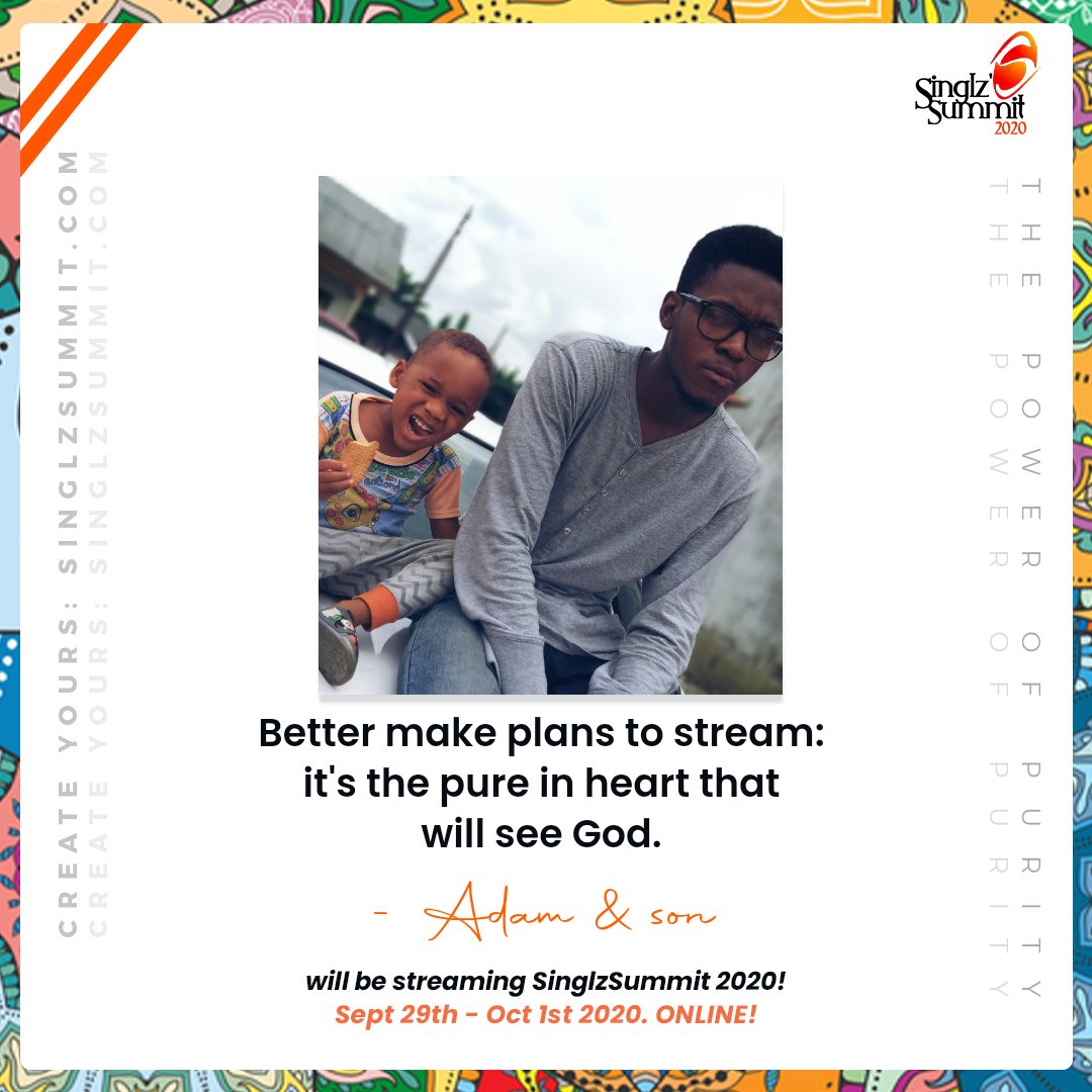 Adam_of_God's tweet photo. Matthew 5:8
Blessed are the pure in heart: for they shall see God.
Purity is an eye salve.
Singing ''show me your face'' and ''open the eyes of my heart'' with tears won't cause you to see God.
Purity is the holiness without which no man can see God.
#singlezsummit
#focusgroup https://t.co/yB9Pk0q0EJ