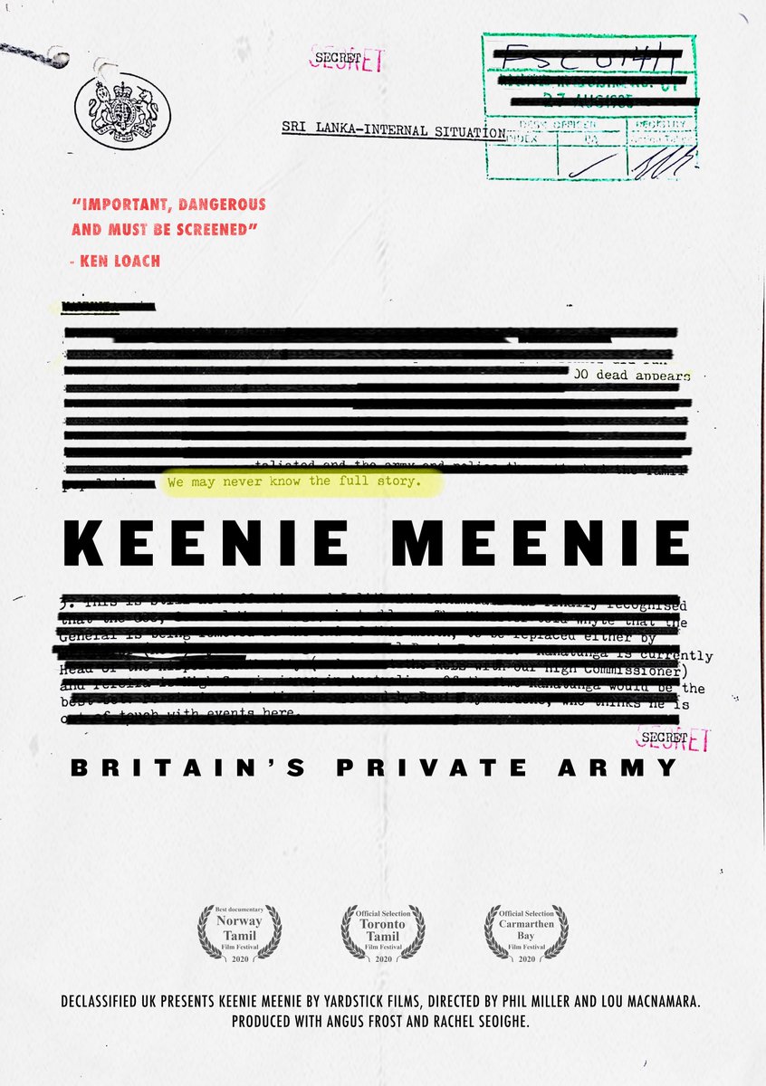 Yardstick_Films's tweet photo. After 4 years in the making, our documentary KEENIE MEENIE will stream next Thursday at 7pm on @declassifiedUK Thanks to the super talented https://t.co/SLDBQ5AmoZ for designing our incredible film posters! https://t.co/dCmFc60OVp