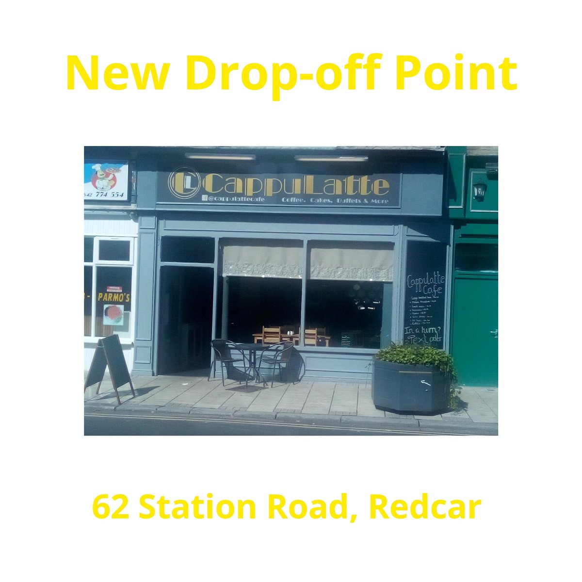 thbteesside's tweet image. Another new #dropoffpoint thanks to Liann at @cappulattecafe
#donations #thbteesside #hygienepoverty #GiveLocalHelpLocal #redcar