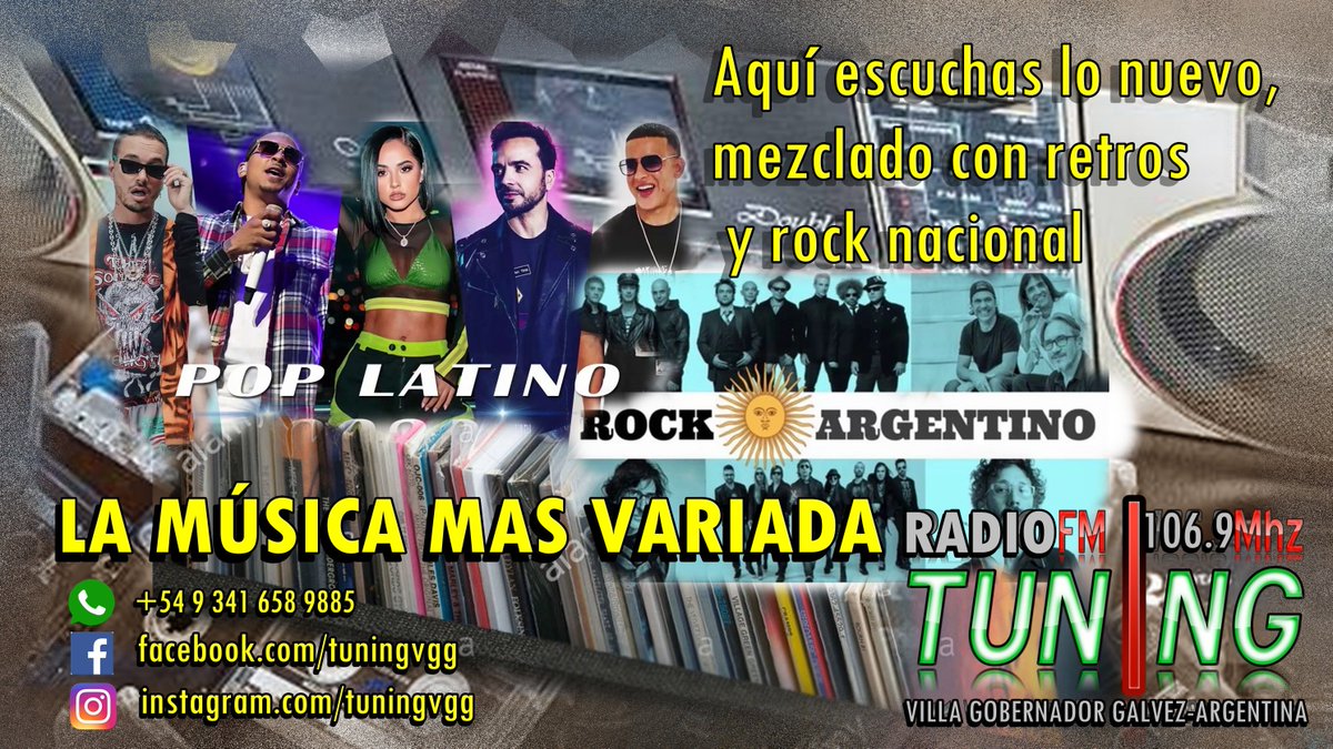 TuningVgg's tweet photo. Desde ahora y durante todo el día escuchás "LA MÚSICA MAS VARIADA" por Tuning 106.9Mhz Villa Gdor Galvez . escuchanos también por internet...   https://t.co/7mQ6zpFvet https://t.co/3bBdmBYBeM