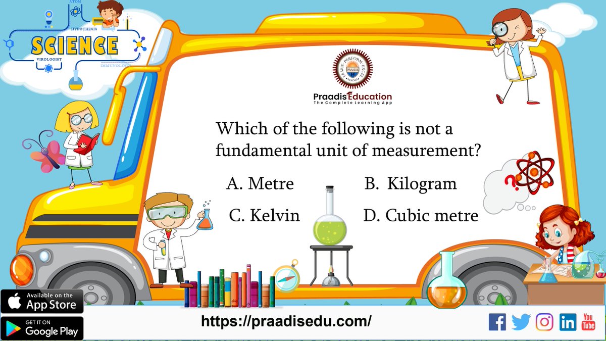 PraadisEdu's tweet photo. #Question: Which of the following is not a fundamental unit of measurement? #scienceGenius ✍️ #PraadisEducation 📧help@praadistech.com 🤙+91-989 304 1180👉https://t.co/g43LZv9SCG
✅#Download #PIEapp 👉 https://t.co/FrMn4blmdX
#science #sciencenotes #science2020 #sciencelife https://t.co/LadC1eChkg