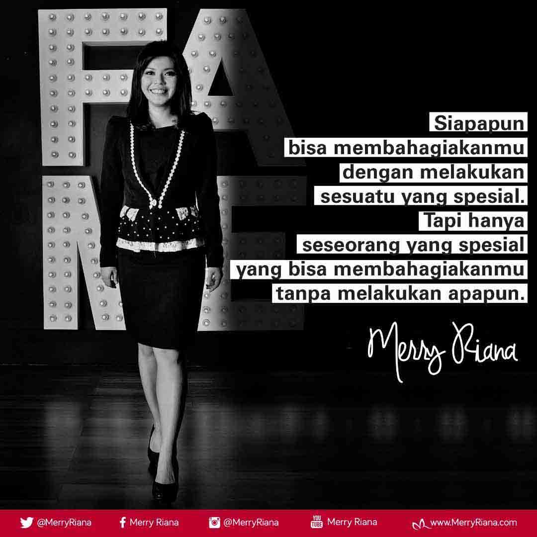Siapa pun bisa membahagiakanmu dengan melakukan sesuatu yang spesial. Tapi hanya seseorang yang spesial yang bisa membahagiakanmu tanpa melakukan apa pun.  
.
Siapakah orang yang spesial itu?
.
#Motivasi #MerryRiana