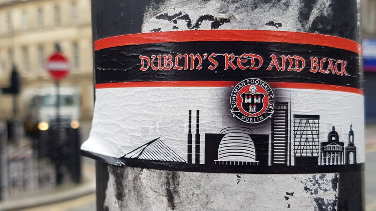 'Dublin's Red and Black' - Bohemian Football Club sticker on Westgate Road, Newcastle upon Tyne  #bohs 