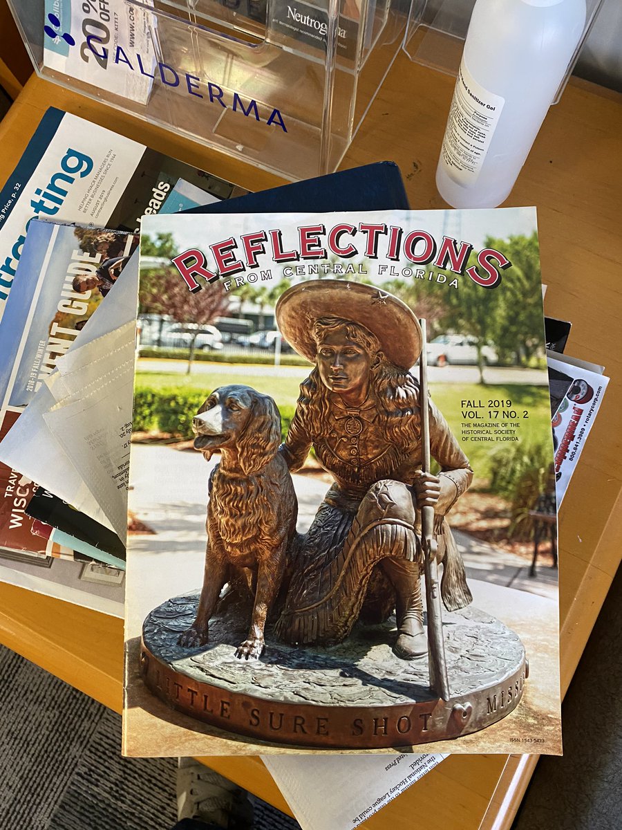 OldFLA's tweet photo. Fun to see my work around. This was for article I wrote about Annie Oakley in Florida. At the dermatologist’s waiting room. #reflectionsmagazine https://t.co/UX5GW2Tufz