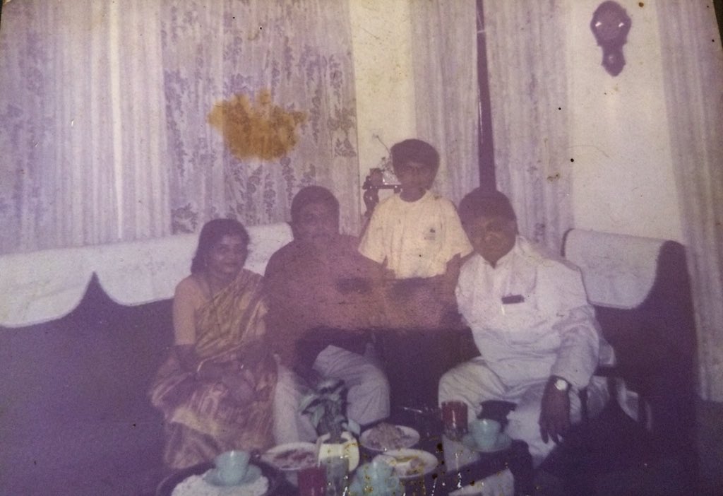 amritraw's tweet photo. Remembering the legend. The only picture of mine with SPB uncle, taken during one of his visits to our CBE house, in 1994. I was 10 then. I remember that day vividly. He wanted Bisi Bele Bath and I sang Lata ji’s “Dil hoom hoom Kare”. He was a very dear friend of my father.  1/2 https://t.co/Pe3cIdqDyB
