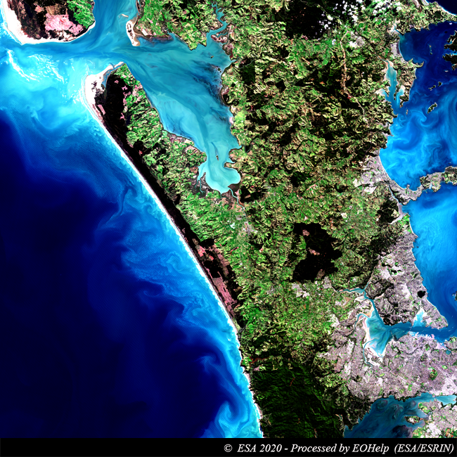 ESA_EarthOnline's tweet photo. Aukland, New Zealand
One of the few cities in the world to have a harbour on each of two separate major bodies of water.
It occupies a narrow isthmus between #Waitemata Harbour of #Hauraki (east) which opens to the #PacificOcean, and Manukau Harbour.
See https://t.co/PVOO5eOCod https://t.co/k2MsQbJvfs