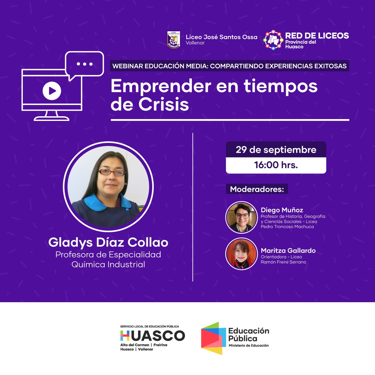 SLEPHuasco's tweet photo. Los esperamos hoy desde las 16:00 🕓 horas en el Webinar Educación Media: Compartiendo Experiencias Exitosas, organizado por la Red de Liceos del territorio y el SLEP Huasco.

Para conectarte debes hacerlo en  🌐 https://t.co/mPVoBNr0Ke https://t.co/P658WqfuhW