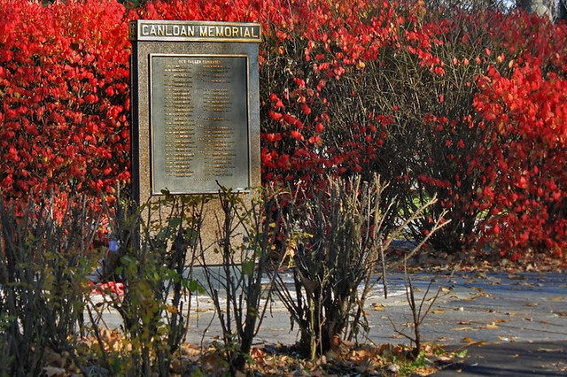17 of 18:In  #Ottawa, at a park by the Rideau River, is a  #memorial on which you can find the names, CDN numbers, and the British Regiments of 128 CANLOAN Officers who died during the war.