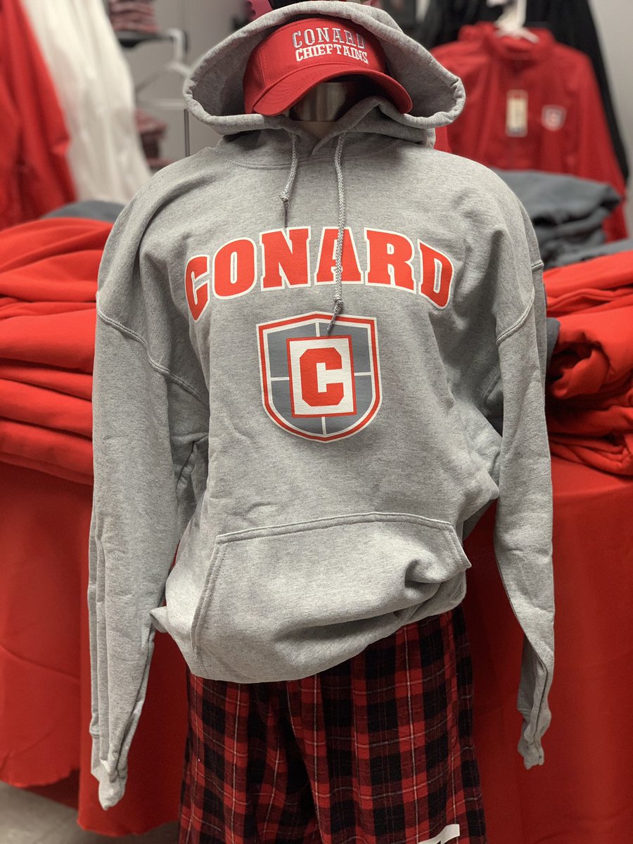 ConardDeca's tweet photo. Good Morning Chieftains! Today marks the “Best Seller Showcase” day of #DECASBEWEEK This is a day where we showcase some of the Chieftain Locker’s best selling items! We decided to focus today on our shielded hoodies, pajama pants, and Conard Visors! #ConardDeca @DECAInc https://t.co/J9UKwDkzsG