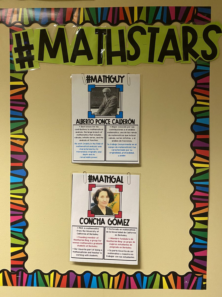 MarianaBreaux's tweet photo. Excited to display these amazing #MathStars on our #MathematicianSt! I’m excited for our Ss to see people in STEM that look like them! Thanks @DrKChilds for providing the slides with this information! #WindowsANDMirrors #MathGals #MathGuys #MathematizeChat #PISDMathChat https://t.co/thEdgWH0wN