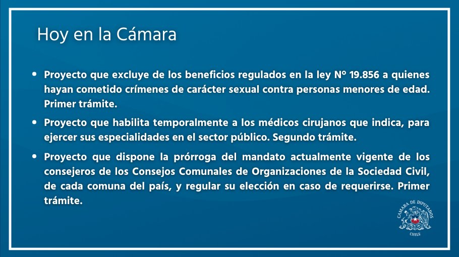 Camara_cl's tweet photo. 🏛️🇨🇱 Se inicia la sesión de Sala. Sigue el debate por: 

📺 https://t.co/gUTZYIAGZF 
📲 Youtube: https://t.co/c3KJvouGOz https://t.co/isPuQW8hag