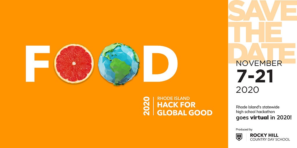 On November 7-21, 2020, high school students across Rhode Island will collaborate and join industry experts in a dynamic real-world experience to tackle FOOD. Register today to make an impact on tomorrow. LINK ow.ly/uiIq50BEchA 🍎#Hack4Food