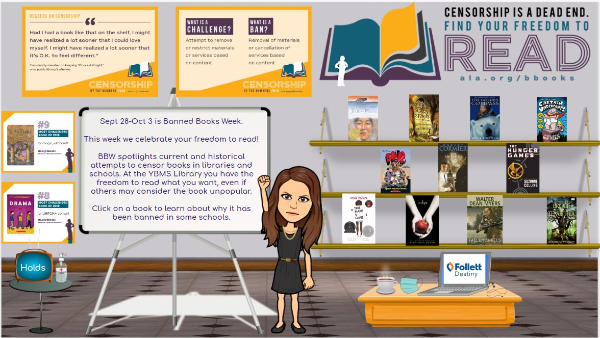 Middle School Librarian Creates #BannedBooksWeek Bitmoji Library ow.ly/4Q7L50BDmuN